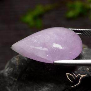 31.08캐럿 천연 연한 적자색 쿤자이트, 배 모양, 26.5×18.5 mm, 투명한