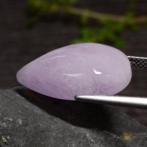 18.18캐럿 천연 매우 연한 바이올렛 쿤자이트, 배 모양, 21×14.5 mm, 투명한