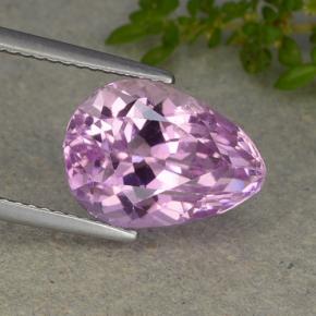 6.49캐럿 천연 핑크 쿤자이트, 배 모양, 12.8×9.4 mm, VVS-VS