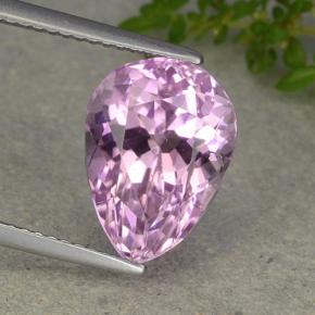 6.49캐럿 천연 핑크 쿤자이트, 배 모양, 12.8×9.4 mm, VVS-VS