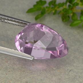 6.49캐럿 천연 핑크 쿤자이트, 배 모양, 12.8×9.4 mm, VVS-VS