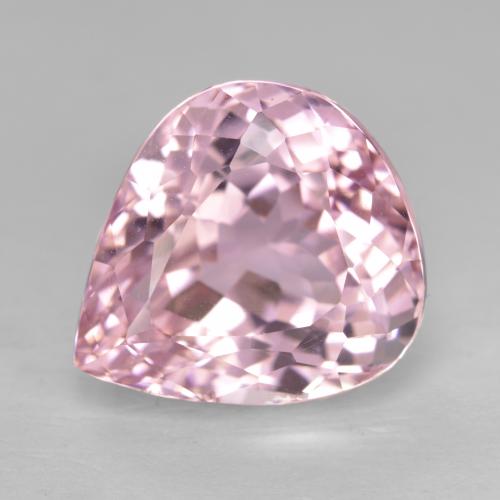 11.08캐럿 천연 매우 연한 핑크 쿤자이트, 배 모양, 14.1×12.7 mm, VS