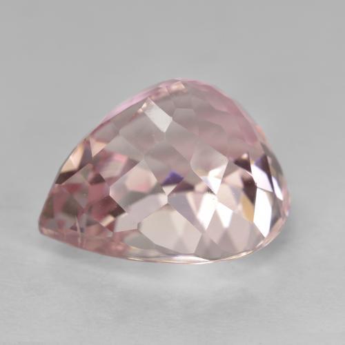 11.08캐럿 천연 매우 연한 핑크 쿤자이트, 배 모양, 14.1×12.7 mm, VS