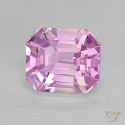4.18ct 자연스러운 라이트 퍼플 쿤자이트, 에메랄드 컷, VVS