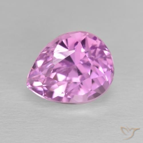4.52ct 자연스러운 핑크빛이 도는 바이올렛 퍼플 쿤자이트, 배 모양, VS