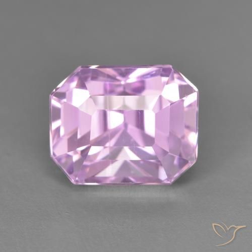 6.62ct 자연스러운 라이트 핑크빛이 도는 바이올렛 퍼플 쿤자이트, 에메랄드 컷, VVS-VS