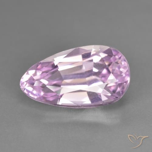 7.85ct 자연스러운 라이트 퍼플 핑크 쿤자이트, 배 모양, VVS