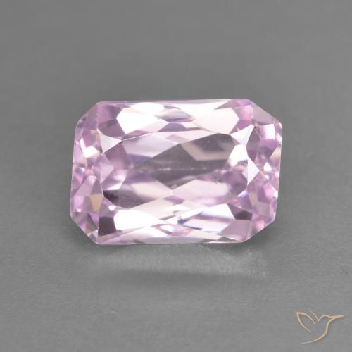 3.00ct 자연스러운 핑크빛이 도는 바이올렛 퍼플 쿤자이트, 에메랄드 컷, VVS