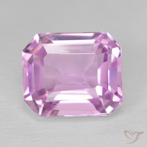 11.14캐럿 천연 미디엄 핑크 쿤자이트, 에메랄드 컷, 13.5×11.5 mm, VS