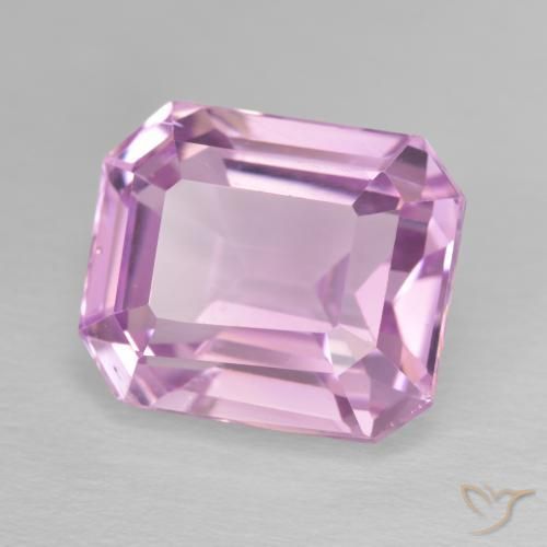 11.14캐럿 천연 미디엄 핑크 쿤자이트, 에메랄드 컷, 13.5×11.5 mm, VS