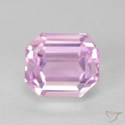 4.18ct 자연스러운 로얄 퍼플 핑크 쿤자이트, 에메랄드 컷, VVS