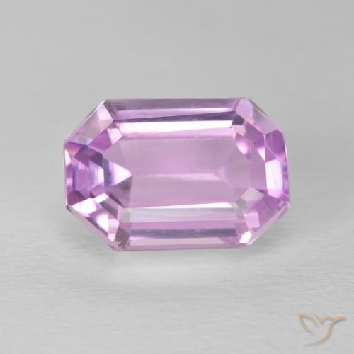 5.94ct 자연스러운 매우 밝은 분홍색 쿤자이트, 에메랄드 컷, VVS