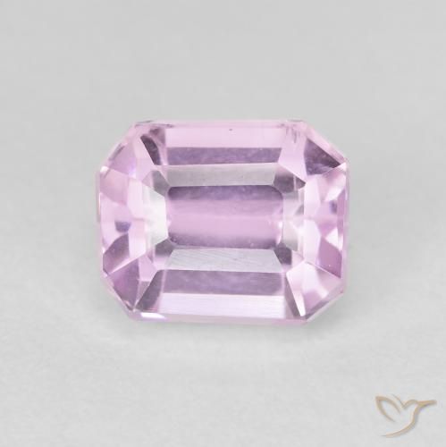 3.03ct 자연스러운 핑크빛이 도는 바이올렛 퍼플 쿤자이트, 에메랄드 컷, VS