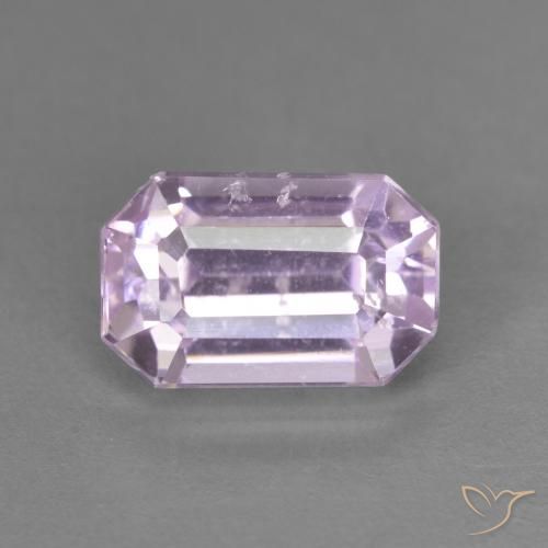 3.37ct 자연스러운 라이트 로얄 퍼플 핑크 쿤자이트, 에메랄드 컷, VS
