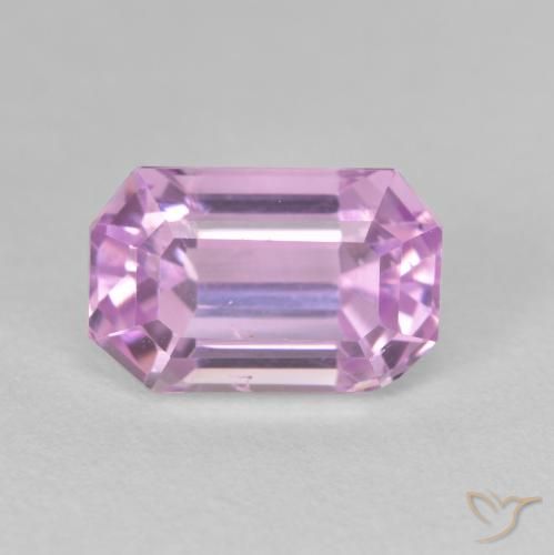 4.75ct 자연스러운 라이트 핑크빛이 도는 바이올렛 퍼플 쿤자이트, 에메랄드 컷, VS