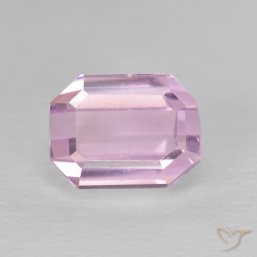 4.02ct 자연스러운 체리 핑크 톤 쿤자이트, 에메랄드 컷, VVS-VS