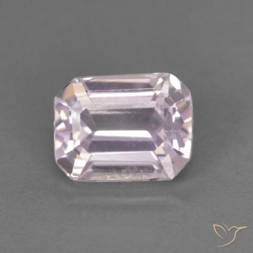 1.06ct 자연스러운 매우 밝은 분홍빛이 도는 보라색 쿤자이트, 에메랄드 컷, VS