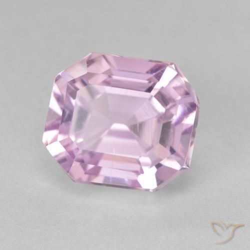 5.02ct 자연스러운 체리 핑크 톤 쿤자이트, 에메랄드 컷, VVS