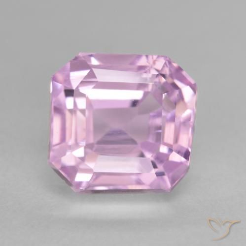 4.11ct 자연스러운 미디엄 핑크 쿤자이트, 에메랄드 컷, VVS