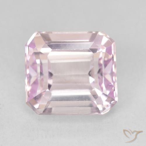 5.06ct 자연스러운 체리 핑크 톤 쿤자이트, 에메랄드 컷, VVS-VS