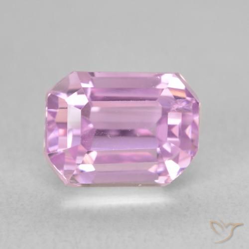 2.20ct 자연스러운 핑크빛이 도는 바이올렛 퍼플 쿤자이트, 에메랄드 컷, VVS-VS