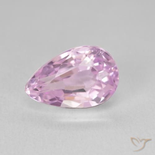 5.91ct 자연스러운 핑크빛이 도는 바이올렛 퍼플 쿤자이트, 배 모양, VVS-VS