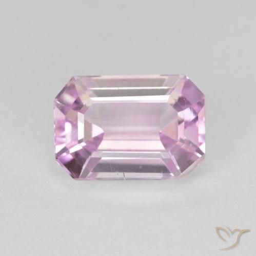 3.88ct 자연스러운 미디엄 핑크 쿤자이트, 에메랄드 컷, VVS-VS