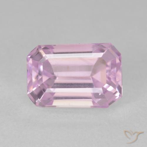 3.87ct 자연스러운 체리 핑크 톤 쿤자이트, 에메랄드 컷, VVS