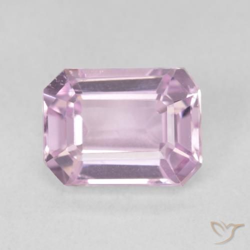 2.98ct 자연스러운 핑크빛이 도는 바이올렛 퍼플 쿤자이트, 에메랄드 컷, VVS-VS