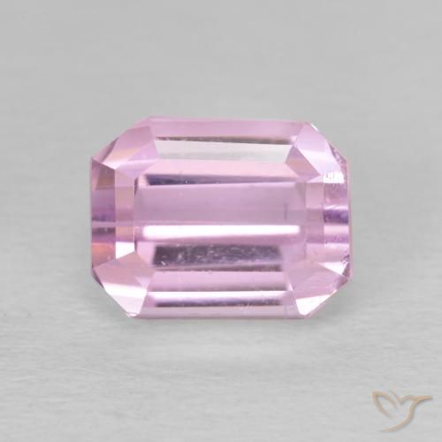3.02ct 자연스러운 매우 밝은 분홍색 쿤자이트, 에메랄드 컷, VVS-VS