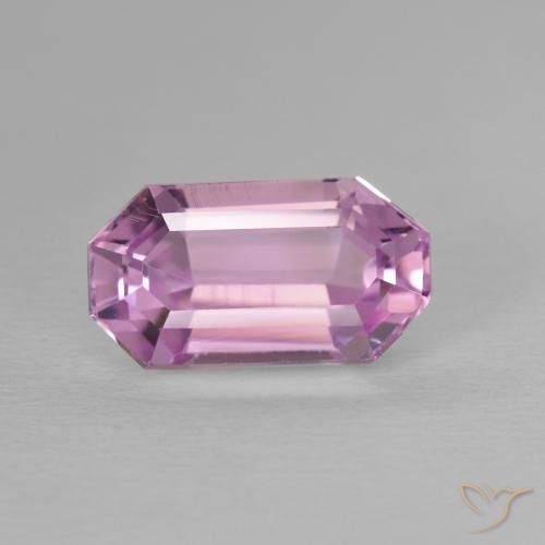 4.64ct 자연스러운 미디엄 핑크 쿤자이트, 에메랄드 컷, VVS-VS