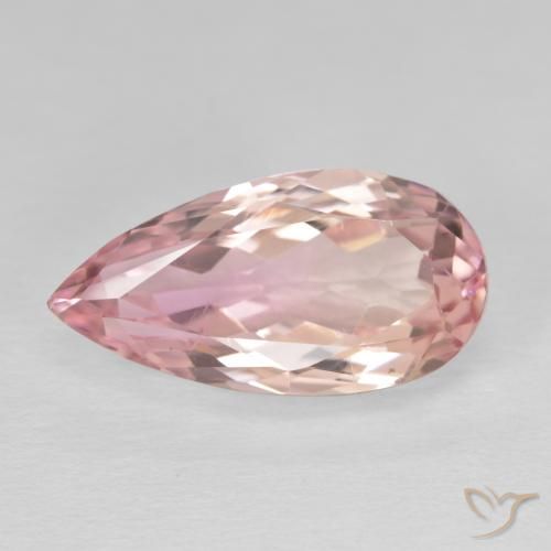 11.50ct 자연스러운 오렌지 핑크 쿤자이트, 배 모양, VVS-VS