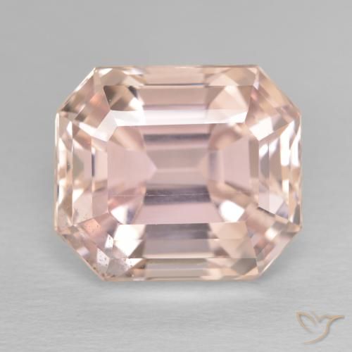 11.86ct 자연스러운 미디엄 핑크 쿤자이트, 에메랄드 컷, VS