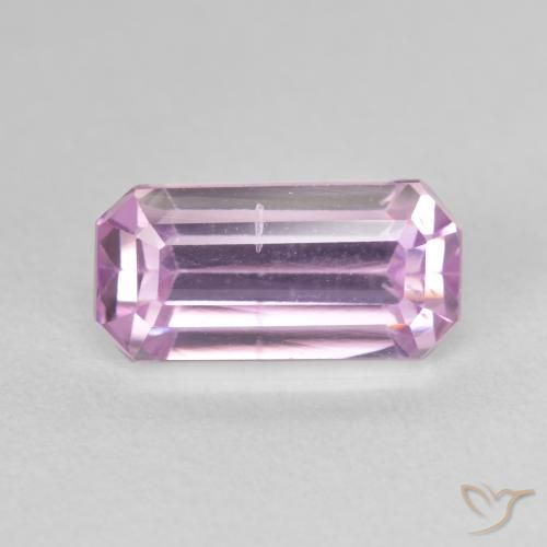 3.79ct 자연스러운 풍선껌 핑크 쿤자이트, 에메랄드 컷, VS