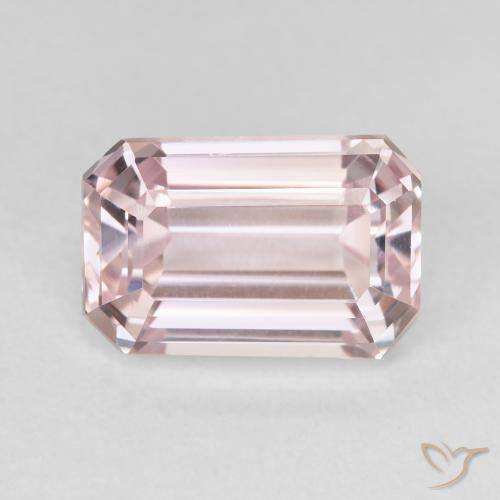 5.94ct 자연스러운 라이트 핑크 쿤자이트, 에메랄드 컷, VVS