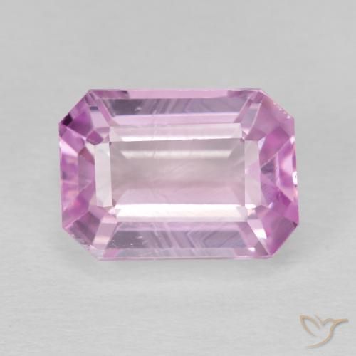7.13ct 자연스러운 미디엄 핑크 쿤자이트, 에메랄드 컷, VS