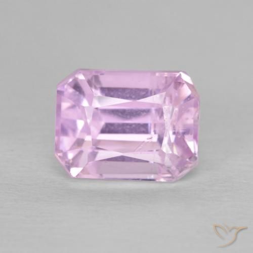 3.43ct 자연스러운 라이트 퍼플 핑크 쿤자이트, 에메랄드 컷, VS