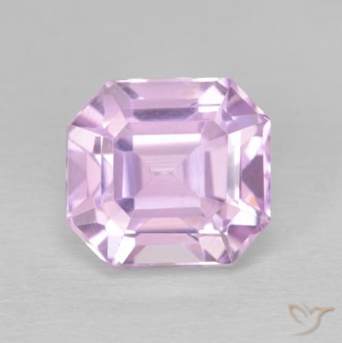 6.53ct 자연스러운 미디엄 핑크 쿤자이트, 에메랄드 컷, VS