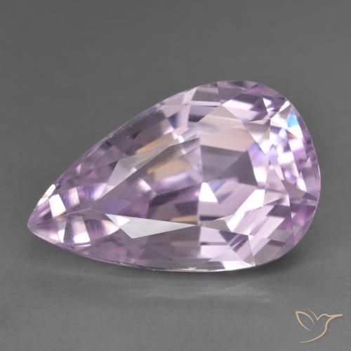 16.56ct 자연스러운 퍼플 핑크 쿤자이트, 배 모양, VVS-VS
