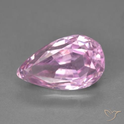 7.03ct 자연스러운 체리 핑크 톤 쿤자이트, 배 모양, VVS