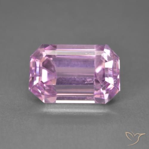 6.48ct 자연스러운 베리 라이트 로얄 퍼플 핑크 쿤자이트, 에메랄드 컷, VS