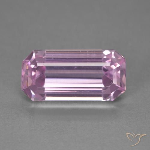 6.19ct 자연스러운 미디엄 핑크 쿤자이트, 에메랄드 컷, VVS
