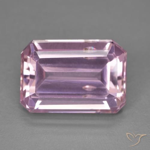 9.85ct 자연스러운 미디엄 핑크 쿤자이트, 에메랄드 컷, VS