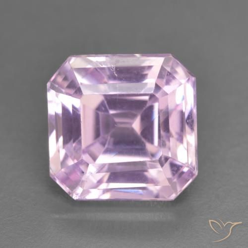 5.92ct 자연스러운 체리 핑크 톤 쿤자이트, 에메랄드 컷, VS