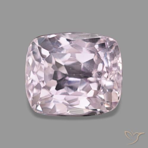 3.53캐럿 천연 매우 연한 핑크 쿤자이트, 쿠션 컷, 8.8×7.7 mm, VS