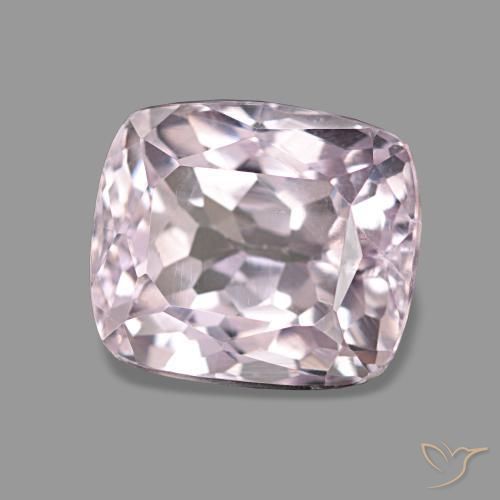 3.53캐럿 천연 매우 연한 핑크 쿤자이트, 쿠션 컷, 8.8×7.7 mm, VS