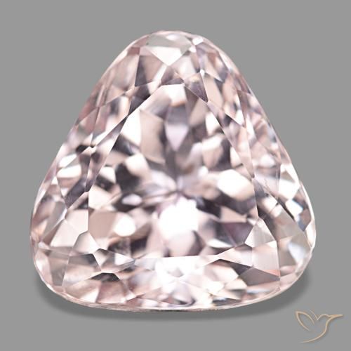 13.45캐럿 천연 플라밍고 핑크 쿤자이트, 트릴리언, 14.8×13.7 mm, VS