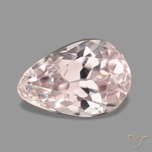 3.48캐럿 천연 플라밍고 핑크 쿤자이트, 배 모양, 10.6×7.2 mm, VS-SI