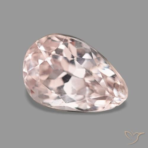 3.48캐럿 천연 플라밍고 핑크 쿤자이트, 배 모양, 10.6×7.2 mm, VS-SI