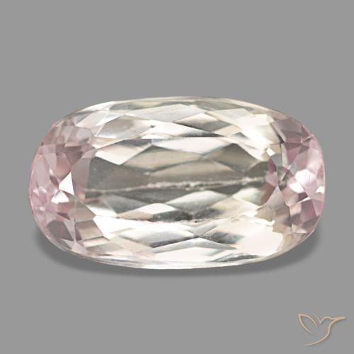 4.37캐럿 천연 라이트 핑크 쿤자이트, 타원형 컷, 13×7.5 mm, VS